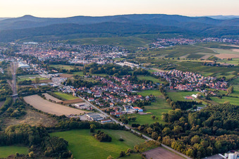 Drone recording of District Altenstadt in Wissembourg in the state Bas-Rhin, France