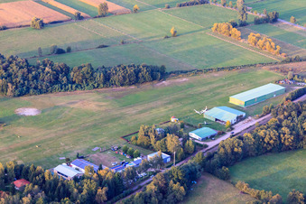 Aerial photograpy of Airport Schweighofen EDRO in Schweighofen in the state Rhineland-Palatinate, Germany