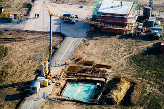 Drone image of New development area Am Höhenweg in Kandel in the state Rhineland-Palatinate, Germany