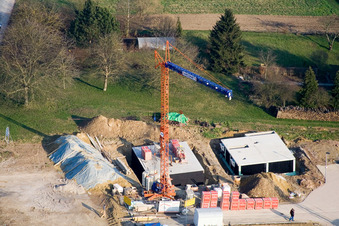 Aerial view of New development area Am Höhenweg in Kandel in the state Rhineland-Palatinate, Germany