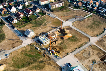 New development area Am Höhenweg in Kandel in the state Rhineland-Palatinate, Germany from above
