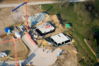 Drone image of New development area Am Höhenweg in Kandel in the state Rhineland-Palatinate, Germany