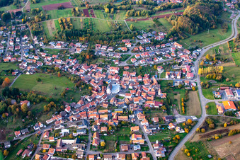 Aerial view of From the south in the district Gossersweiler in Gossersweiler-Stein in the state Rhineland-Palatinate, Germany
