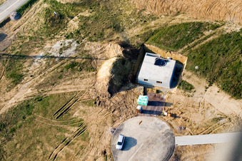 New development area Am Höhenweg in Kandel in the state Rhineland-Palatinate, Germany from a drone