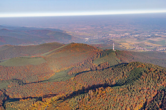 Transmission mast at the Col de Pigeonnier in Wissembourg in the state Bas-Rhin, France
