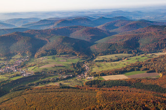Wingen in the state Bas-Rhin, France from a drone