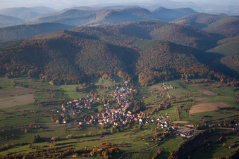 Town View of the streets and houses of the residential areas in Wingen in Grand Est, France
