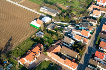 Oblique view of Saarstraße NW in Kandel in the state Rhineland-Palatinate, Germany