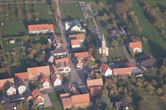 Nehwiller-près-Wœrth in the state Bas-Rhin, France seen from above