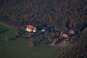 Niederbronn-les-Bains in the state Bas-Rhin, France seen from above