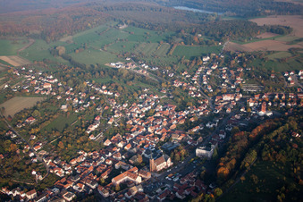 Niederbronn-les-Bains in the state Bas-Rhin, France from a drone