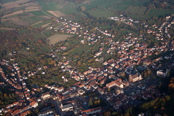 Niederbronn-les-Bains in the state Bas-Rhin, France seen from a drone
