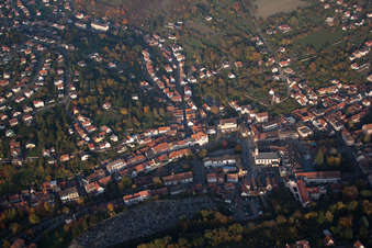 Aerial view of Niederbronn-les-Bains in the state Bas-Rhin, France