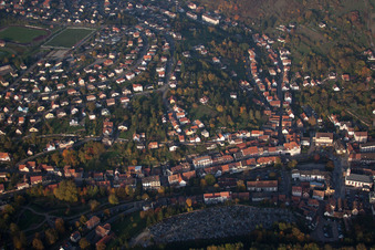 Aerial photograpy of Niederbronn-les-Bains in the state Bas-Rhin, France