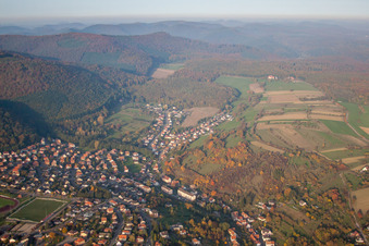 Niederbronn-les-Bains in the state Bas-Rhin, France out of the air