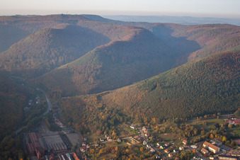 Niederbronn-les-Bains in the state Bas-Rhin, France from the plane