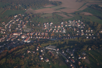 Drone recording of Niederbronn-les-Bains in the state Bas-Rhin, France