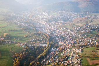 Aerial view of Reichshoffen in the state Bas-Rhin, France