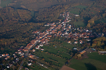 Bird's eye view of Frœschwiller in the state Bas-Rhin, France