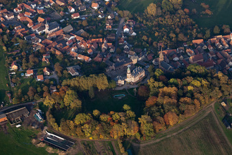 Castle complex of Froeschwiller Castle - Château de Froeschwiller with castle park in Frœschwiller in the state Bas-Rhin, France