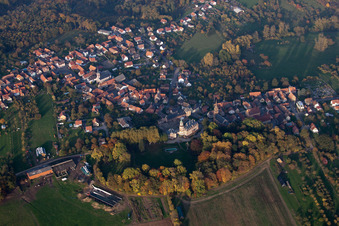 Aerial photograpy of Gœrsdorf in the state Bas-Rhin, France