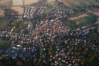 Wœrth in the state Bas-Rhin, France seen from a drone