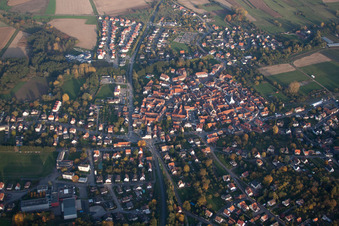 Aerial view of Wœrth in the state Bas-Rhin, France