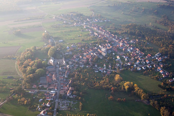 Gœrsdorf in the state Bas-Rhin, France from above