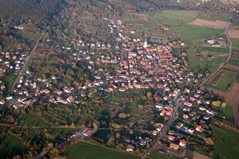 Gœrsdorf in the state Bas-Rhin, France from the plane