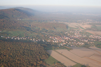 Preuschdorf in the state Bas-Rhin, France from a drone