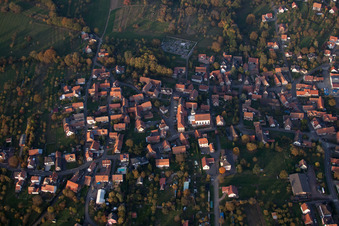 Drone image of Lampertsloch in the state Bas-Rhin, France