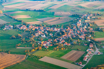Memmelshoffen in the state Bas-Rhin, France from a drone