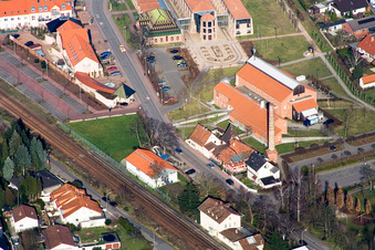 Festival Hall from the southwest in Jockgrim in the state Rhineland-Palatinate, Germany