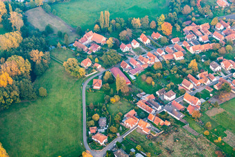 District Altenstadt in Wissembourg in the state Bas-Rhin, France from a drone