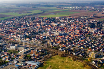 City from the southeast in Kandel in the state Rhineland-Palatinate, Germany