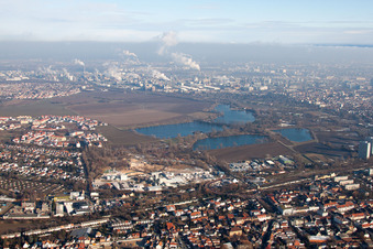 District Oppau in Ludwigshafen am Rhein in the state Rhineland-Palatinate, Germany seen from above