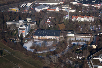 Drone recording of District Oggersheim in Ludwigshafen am Rhein in the state Rhineland-Palatinate, Germany