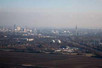 Aerial view of District West in Ludwigshafen am Rhein in the state Rhineland-Palatinate, Germany