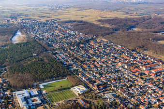 Sports field of the ASV Maxdorf 1946 eV in Maxdorf in the state Rhineland-Palatinate, Germany