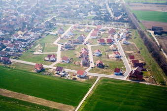 New development area NO in the district Schaidt in Wörth am Rhein in the state Rhineland-Palatinate, Germany from the plane