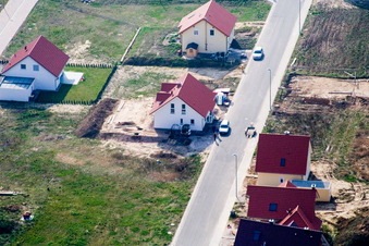 New development area NO in the district Schaidt in Wörth am Rhein in the state Rhineland-Palatinate, Germany viewn from the air