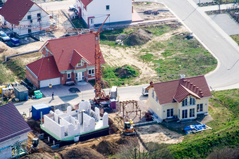 Drone image of New development area NO in the district Schaidt in Wörth am Rhein in the state Rhineland-Palatinate, Germany