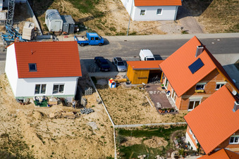 New development area NO in the district Schaidt in Wörth am Rhein in the state Rhineland-Palatinate, Germany from above