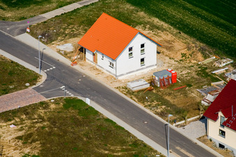 New development area NO in the district Schaidt in Wörth am Rhein in the state Rhineland-Palatinate, Germany seen from above