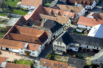 Aerial view of Main Street in Dierbach in the state Rhineland-Palatinate, Germany