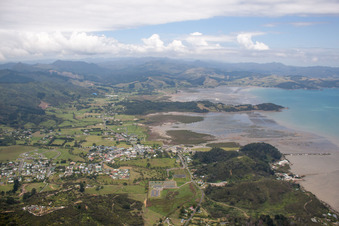 Driving Creek in the state Waikato, New Zealand out of the air
