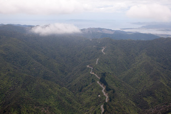 Steep road to Whitianga in Coromandel in the state Waikato, New Zealand
