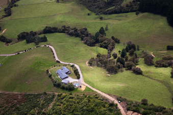 Aerial photograpy of District Preece Point in Coromandel in the state Waikato, New Zealand