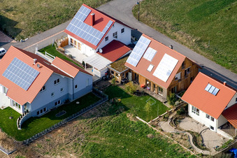 At Narrenberg in Hergersweiler in the state Rhineland-Palatinate, Germany from the plane