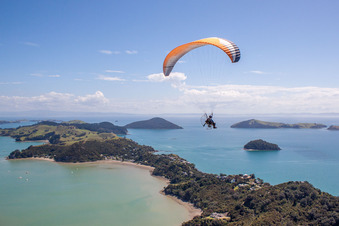 Coastal area of the halve island in Wyuna Bay in Waikato, New Zealand